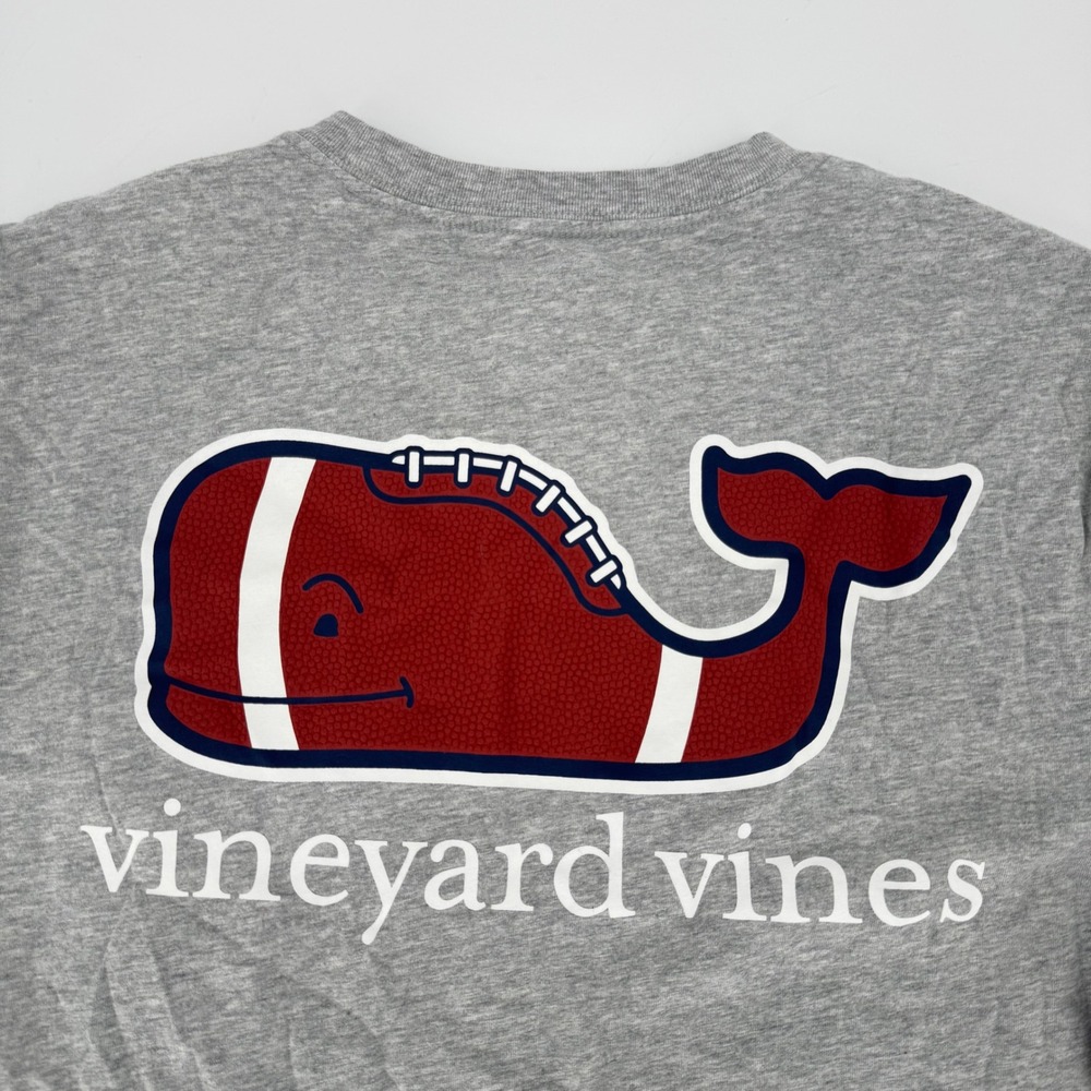 Vineyard Vines Mens Small Gray Football Whale Long Sleeve Pocket T-Shirt S - Picture 7 of 8